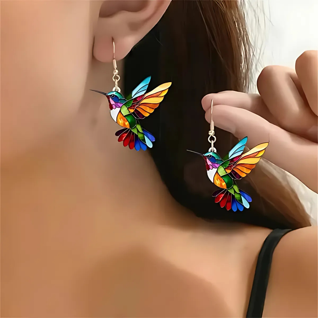 Aurea | Magnificent Hummingbird Design Necklace + Earrings