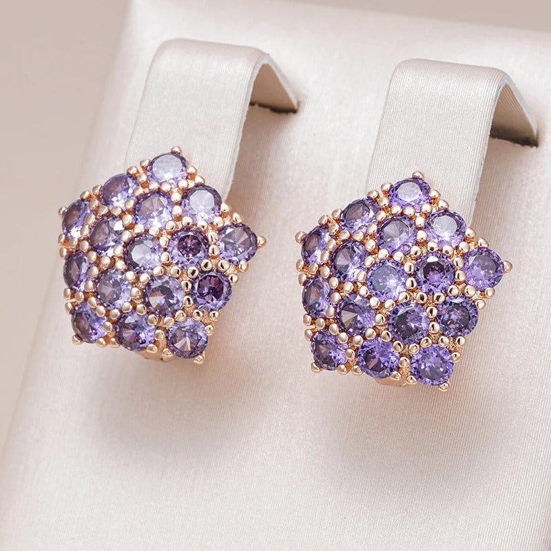 Rose Gold Rhinestone Earrings