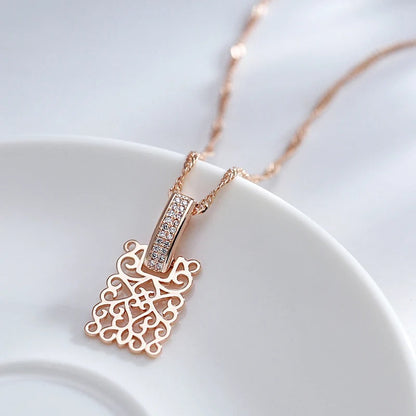 Long Square Pendant Necklace