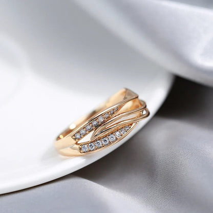 Love Lines Ring Rose Gold with Crystals